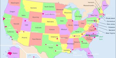 Carte des états-unis à Philadelphie