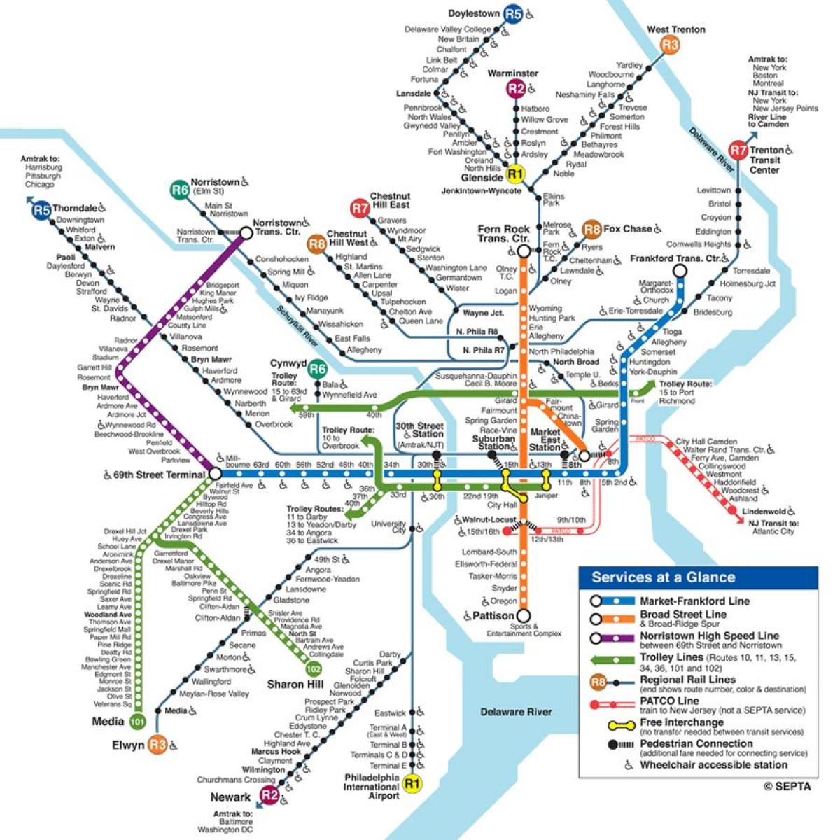 carte de métro de Philadelphie