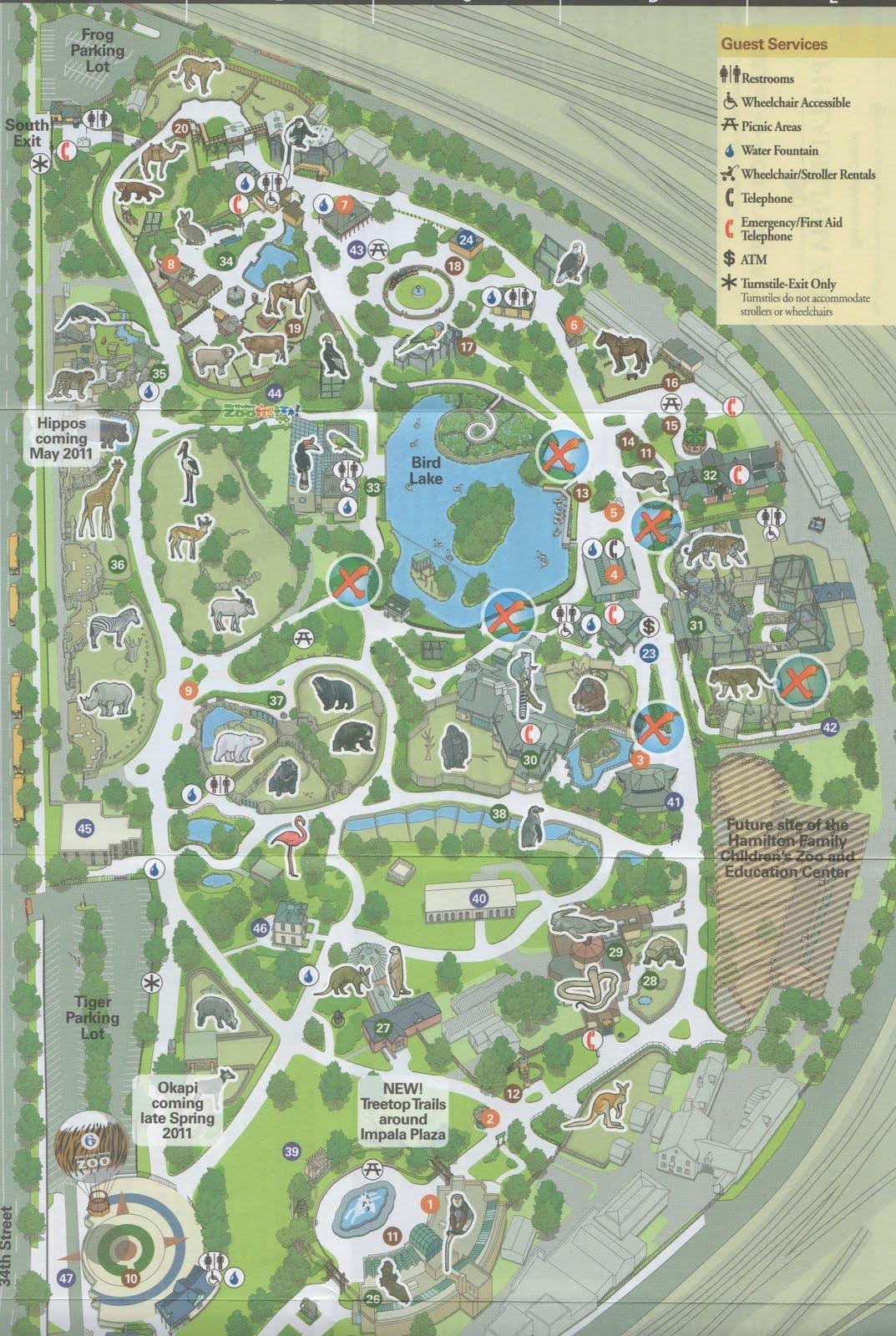 la carte de Philadelphia zoo