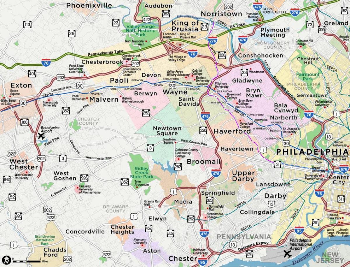 carte de la ligne principale de Philadelphie