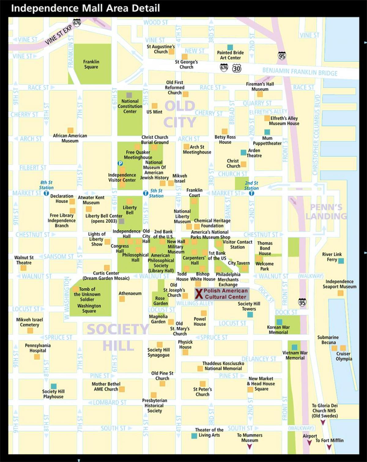 carte de la ville historique de Philadelphie