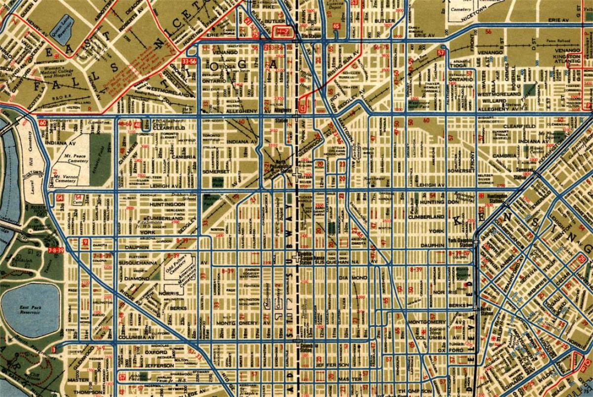plan des rues de Philadelphie
