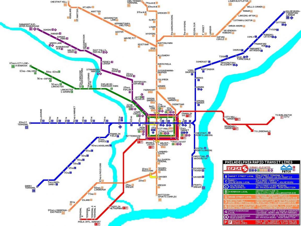 Philadelphie système de transit de masse de la carte
