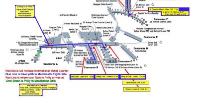 Carte de l'aéroport de Philadelphie