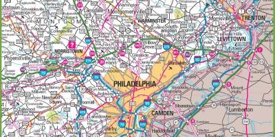 Carte de la région de philadelphie