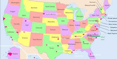 Philadelphie aux etats-unis carte