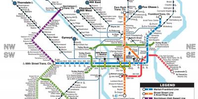 Le métro de Philadelphie carte